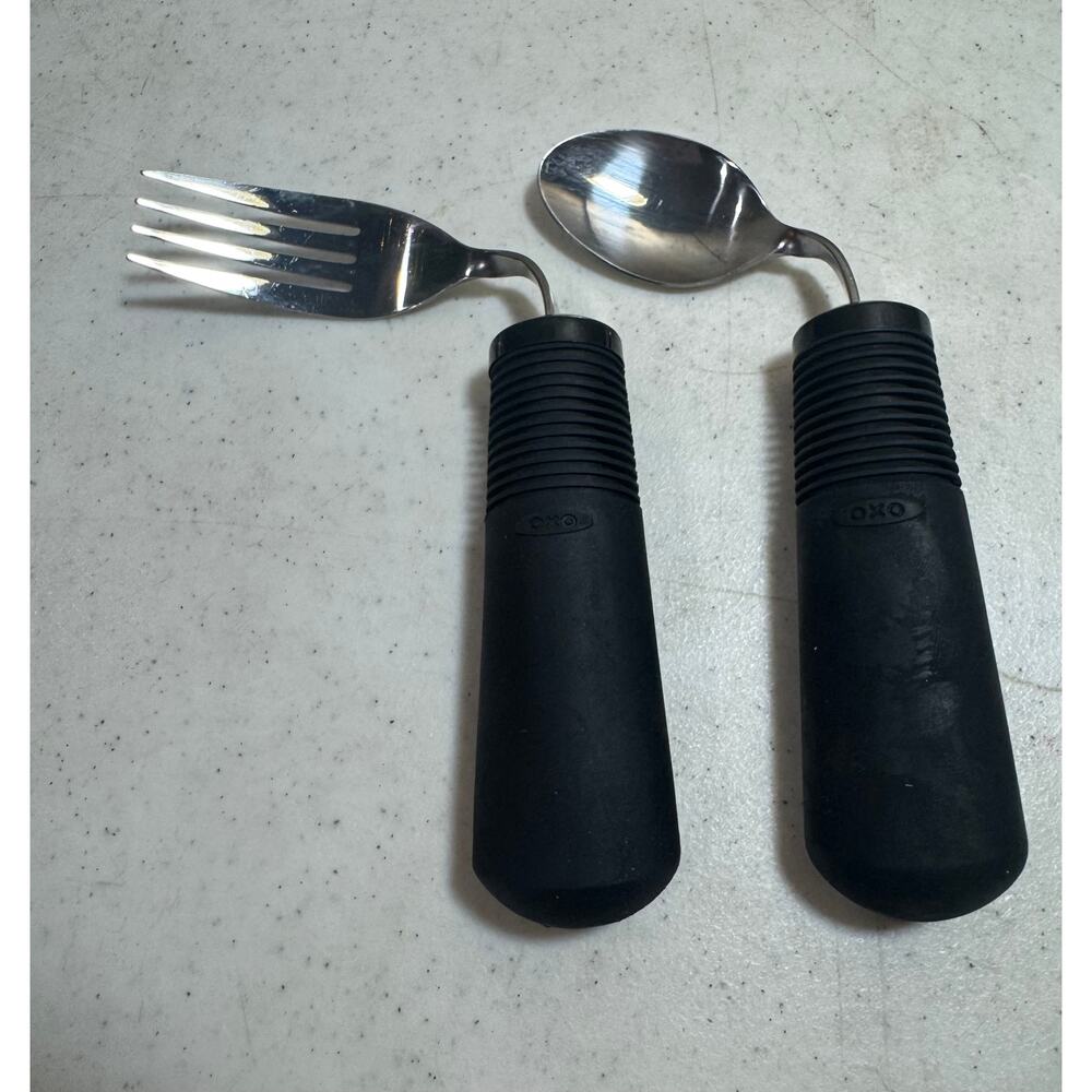 Mighty Grip OXO  Handicap Medical Assist Utensils Flatware Spoon and Fork